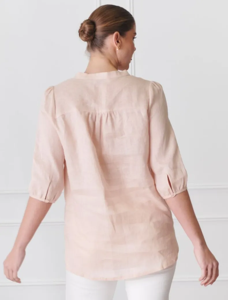 Evie Linen Shirt Cantelope - FINAL SALE