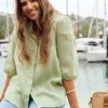 Evie Linen Shirt Light Green - FINAL SALE