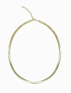 Flat Snake Chain Short Gold