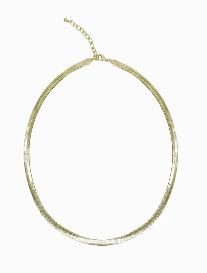 Flat Snake Chain Short Gold