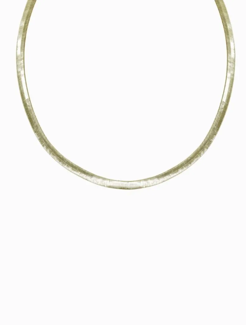 Flat Snake Chain Short Gold