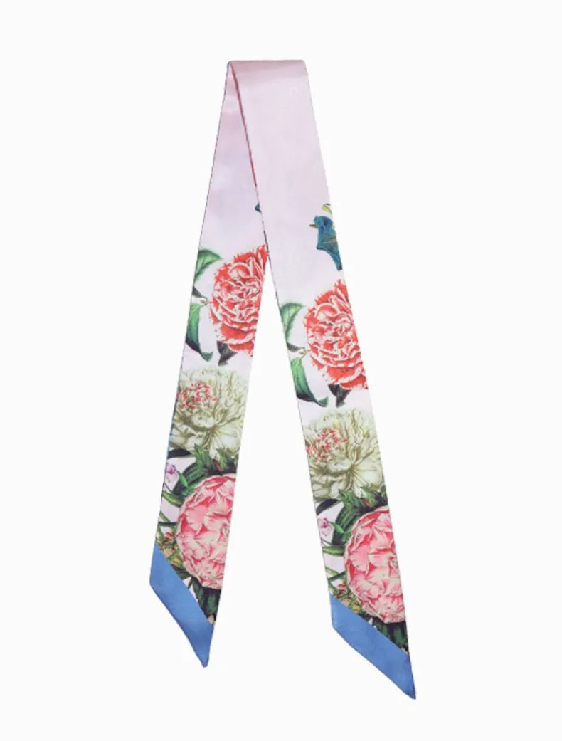 Floral Pink Narrow Scarf