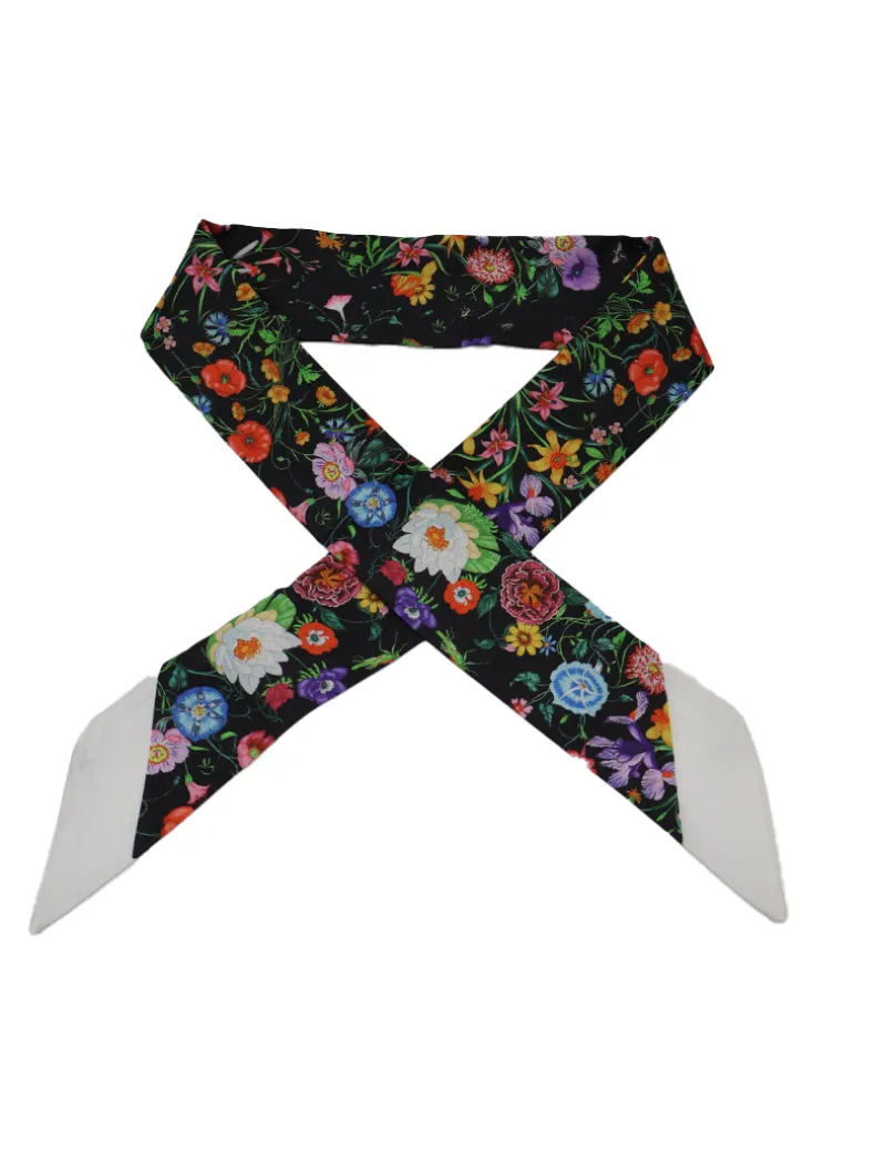 Flower Show Neck Scarf Black