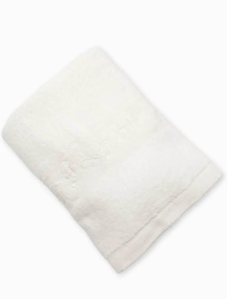 Flower Vine Hand Towel White