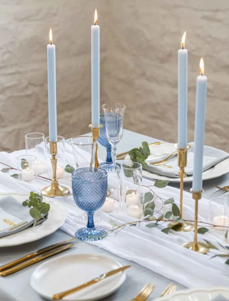 French Blue 30cm Dinner Candle (Pack of 4)