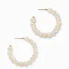 Fresh Water Pearl Hoops White