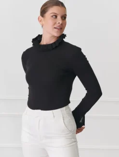 Freya Frill Top Black