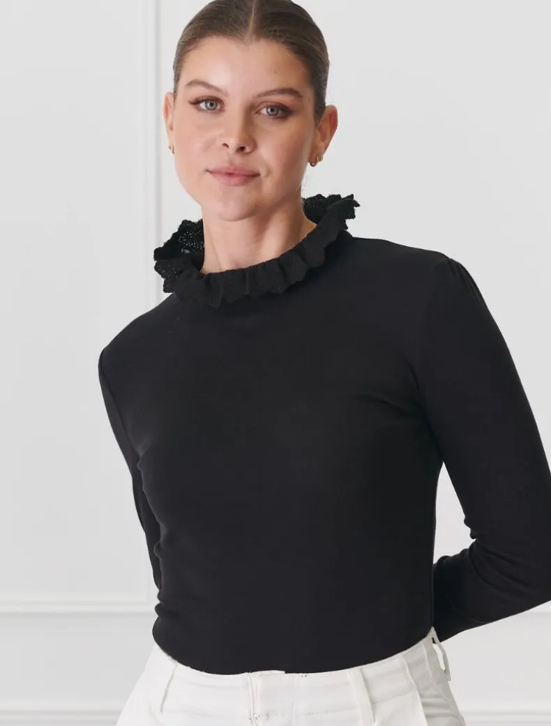 Freya Frill Top Black