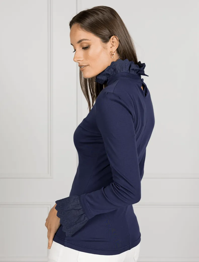 Freya Frill Top Navy