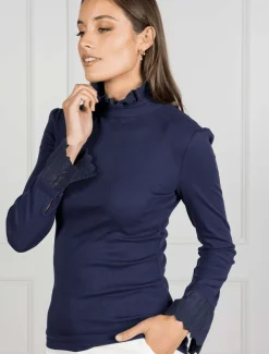 Freya Frill Top Navy