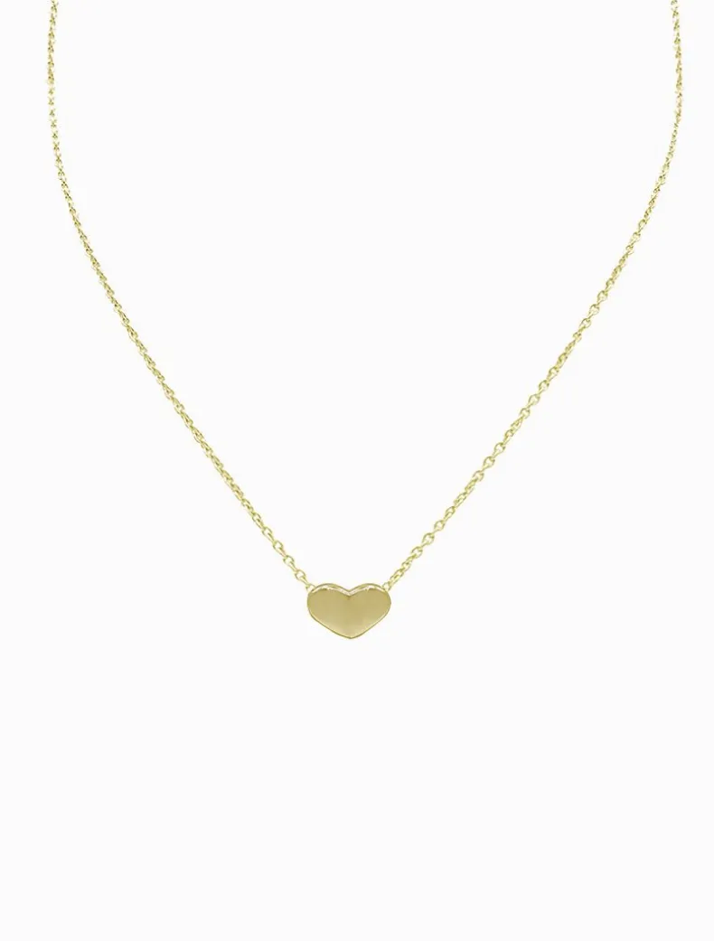 Full Heart Necklace Gold