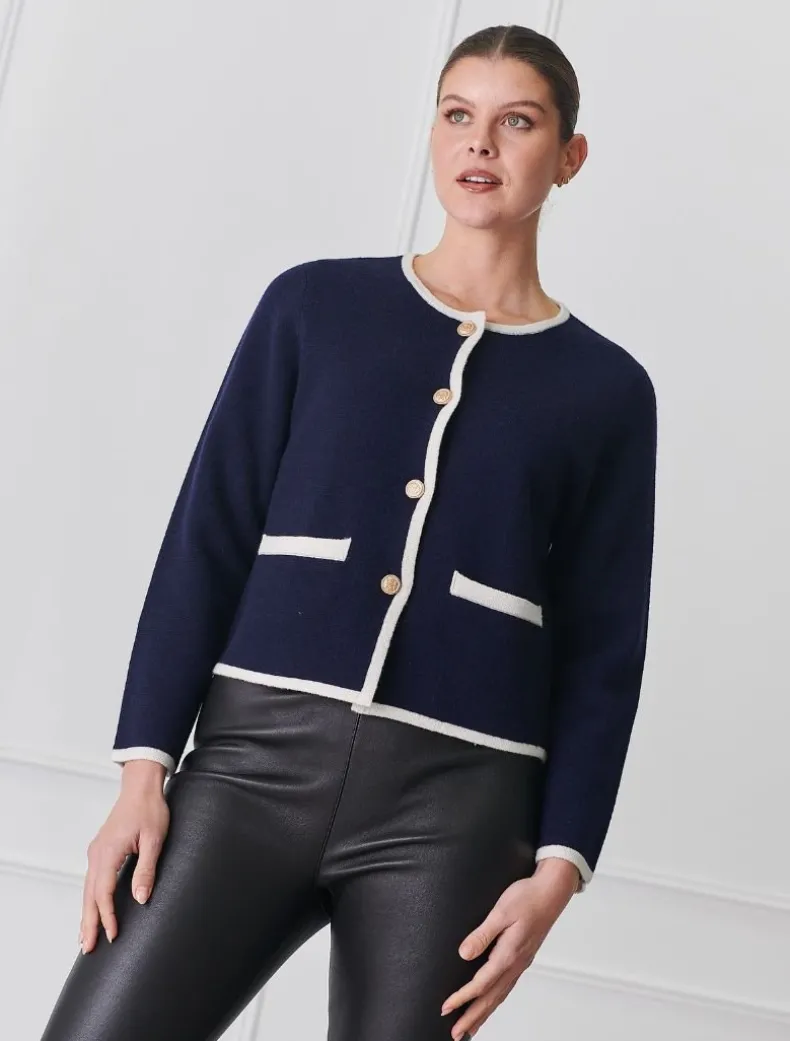 Gabrielle Knit Jacket Navy