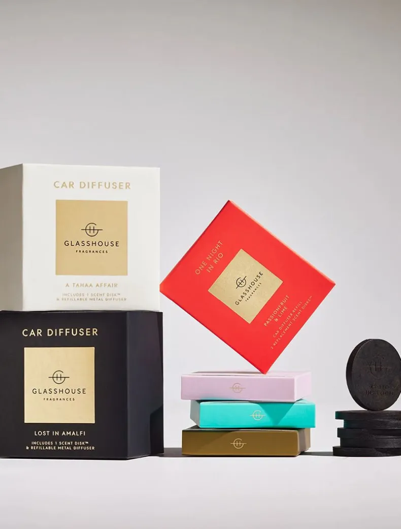 Glasshouse Fragrances Gold Car Diffuser A Tahaa Affair