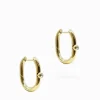 Gold and 1 Crystal Hinged Hoops