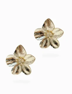 Gold Flower Studs