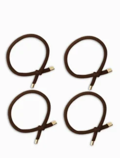 Gold Tip Hair Ties Pack of 4 Brown