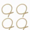 Gold Tip Hair Ties Pack of 4 Beige