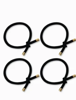 Gold Tip Hair Ties Pack of 4 Black