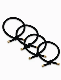 Gold Tip Hair Ties Pack of 4 Black