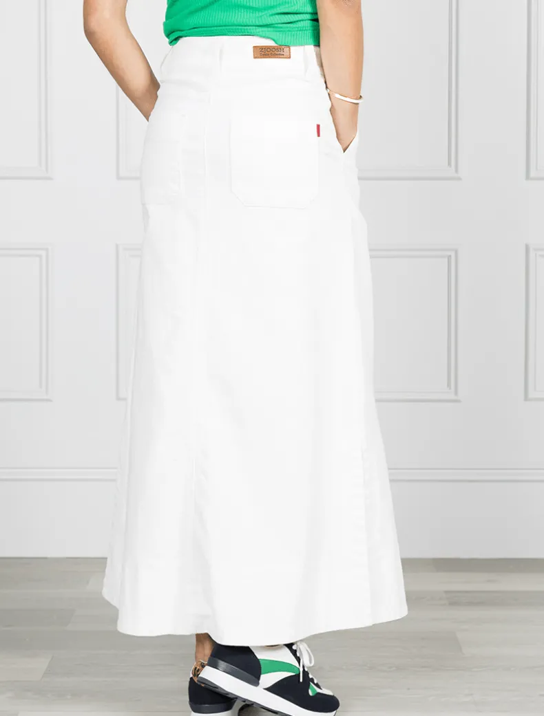 Goldie Denim Skirt White