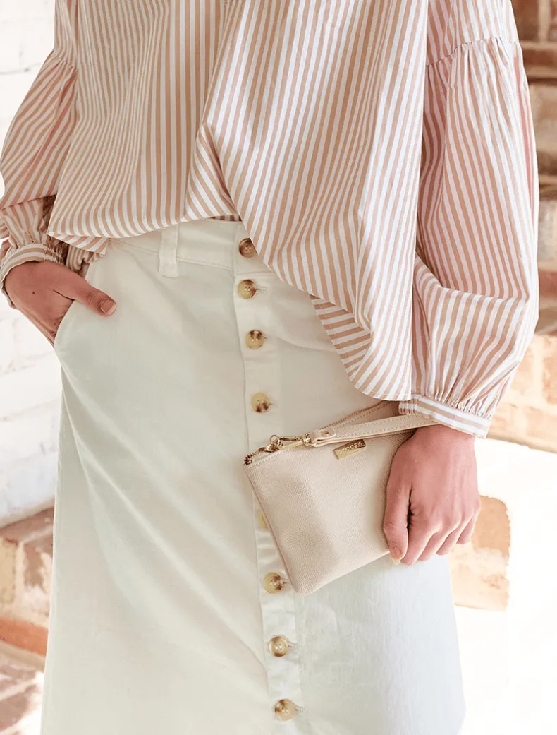 Goldie Denim Skirt White
