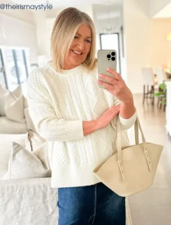 Guernsey Knit Jumper Ivory