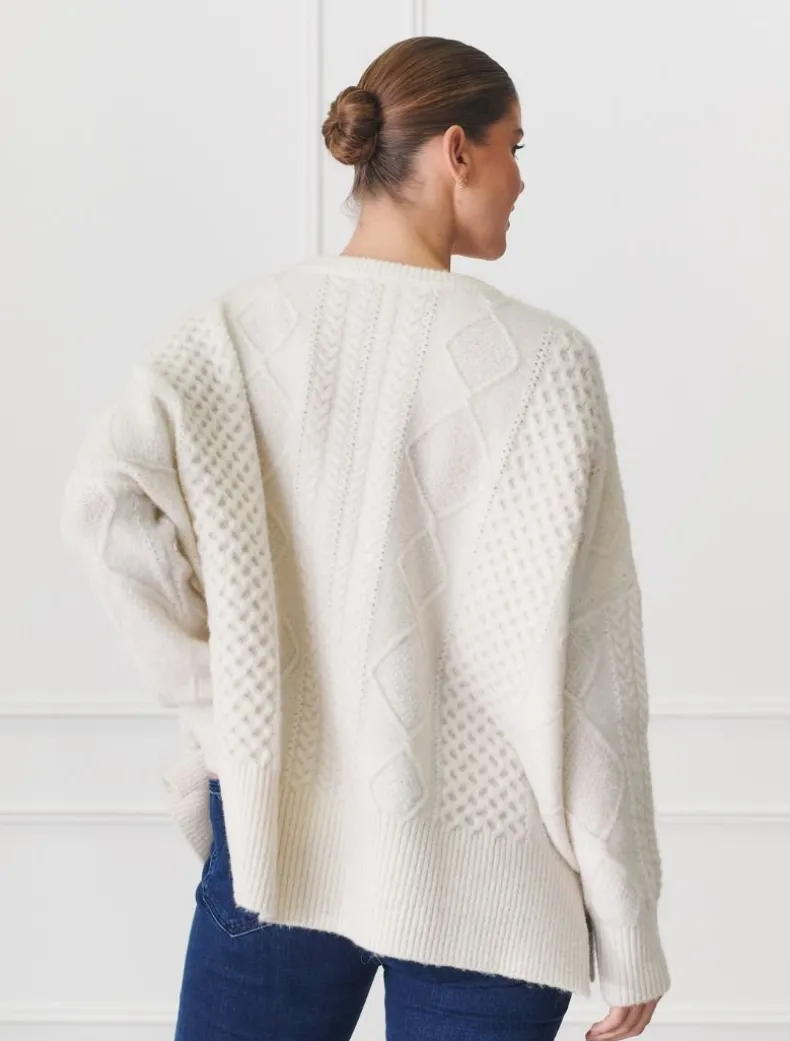 Guernsey Knit Jumper Ivory
