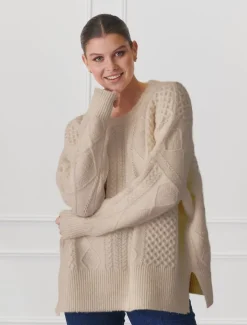 Guernsey Knit Jumper Oatmeal