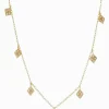 Hanging Cubic Zirconia Diamonds Necklace Gold
