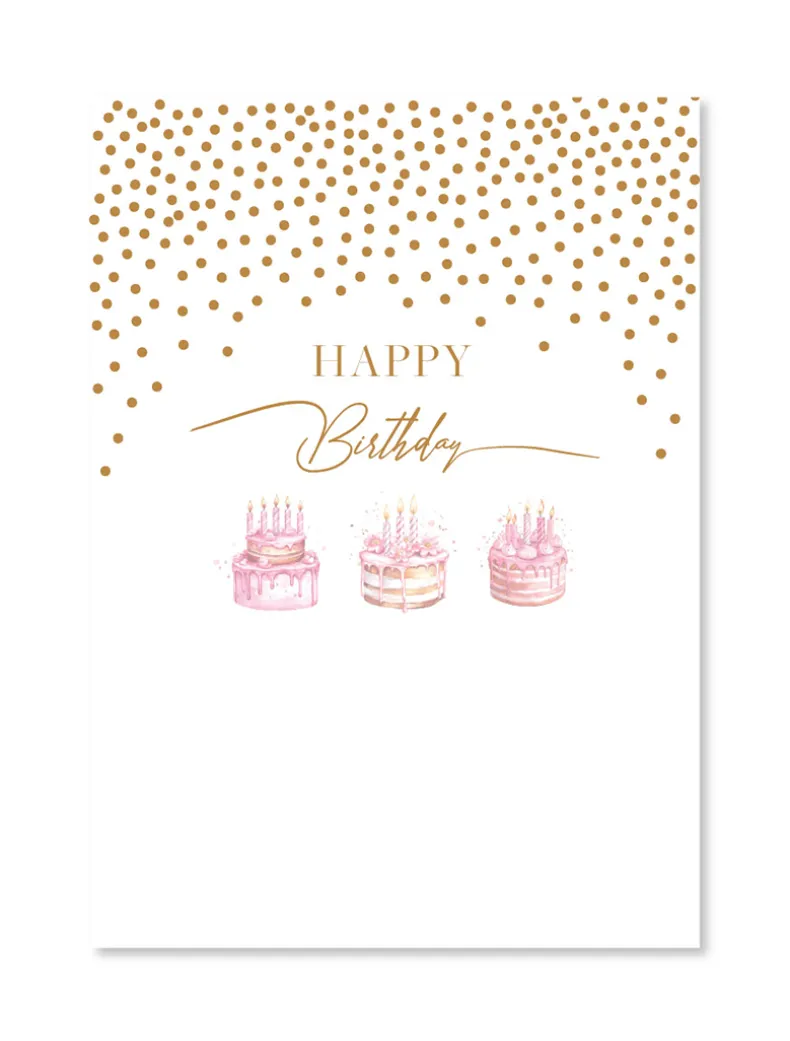 Happy Birthday 3 Cakes Card
