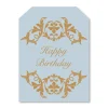 Happy Birthday Flourish Gift Tag Blue