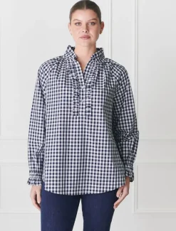 Hartford Pop Over Shirt Navy