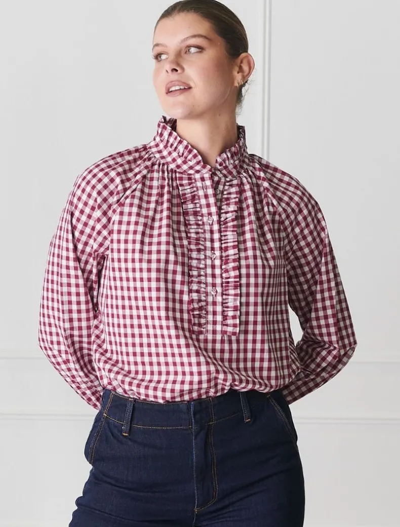 Hartford Pop Over Shirt Red