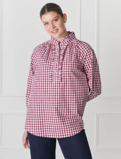 Hartford Pop Over Shirt Red