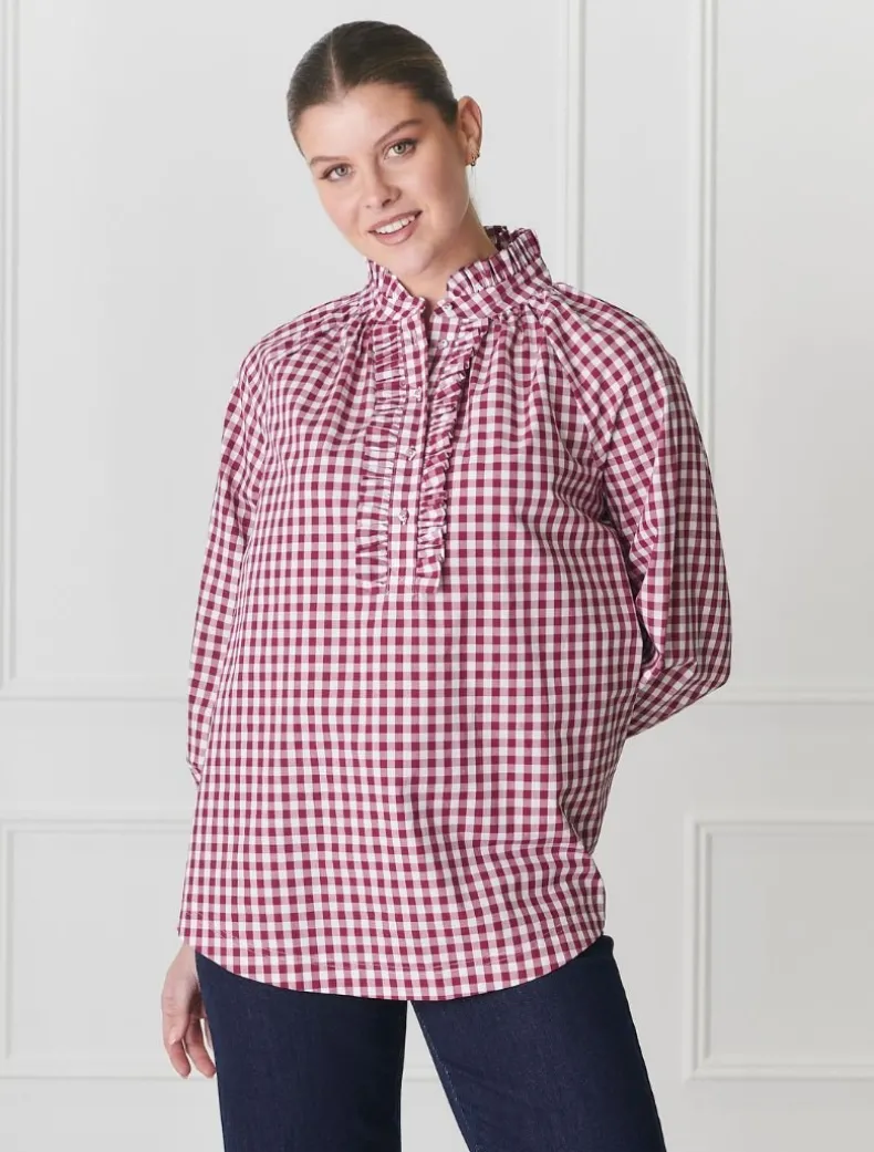 Hartford Pop Over Shirt Red