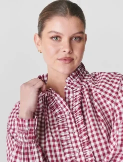 Hartford Pop Over Shirt Red