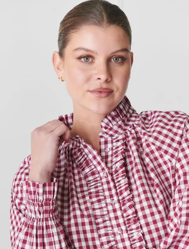 Hartford Pop Over Shirt Red