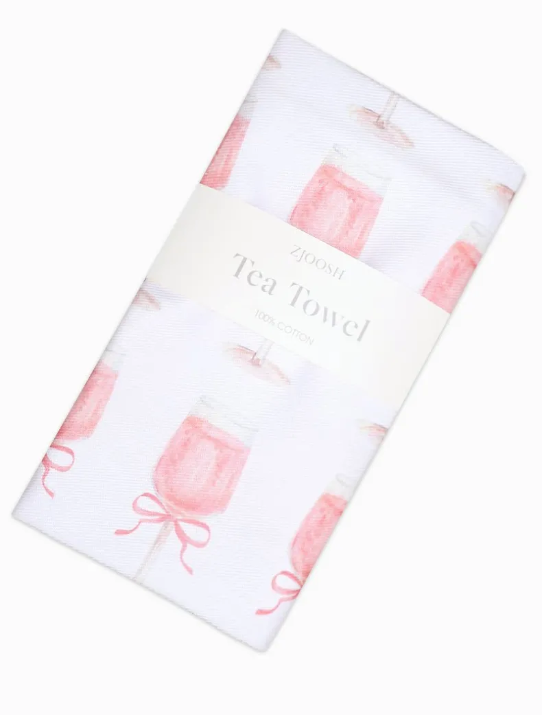 Hip Hip Rose Tea Towel