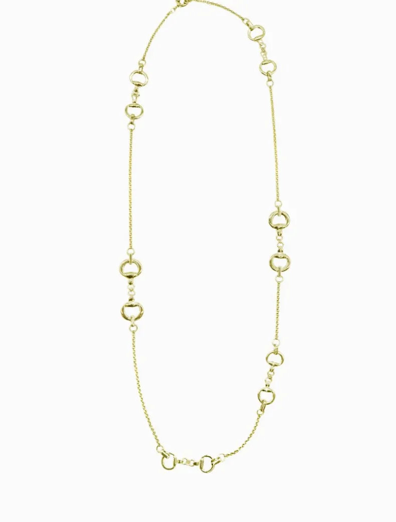 Horsebit Necklace Long Gold