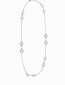 Horsebit Necklace Long Silver