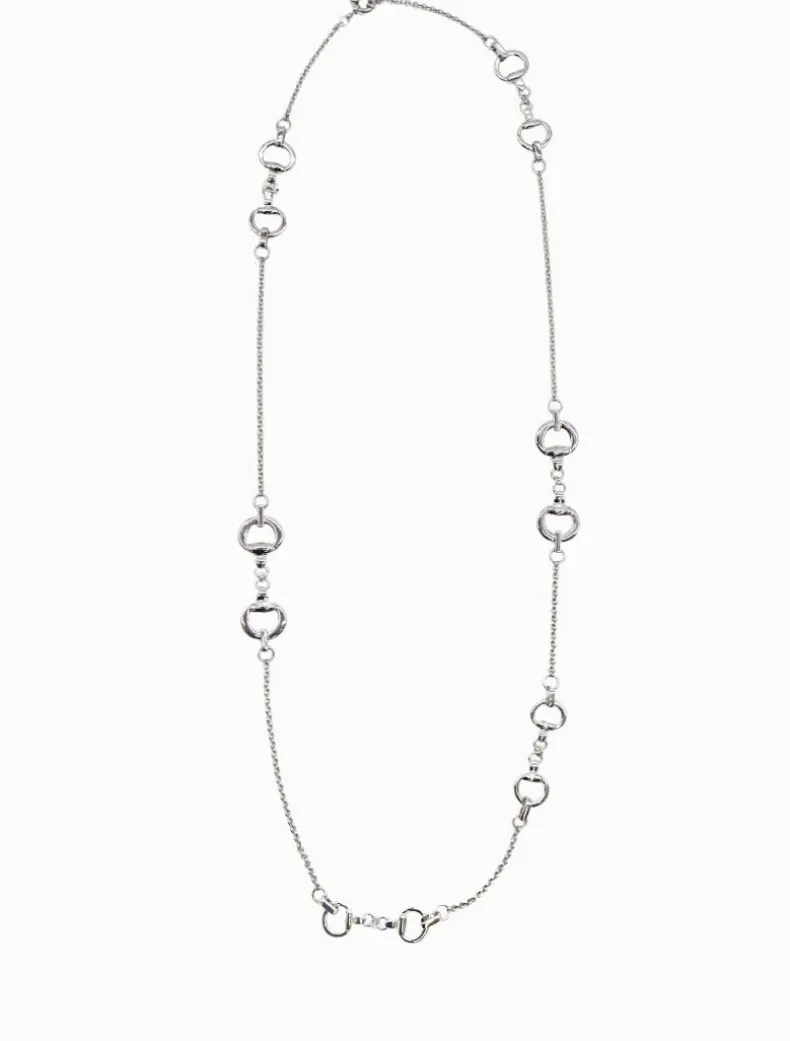 Horsebit Necklace Long Silver