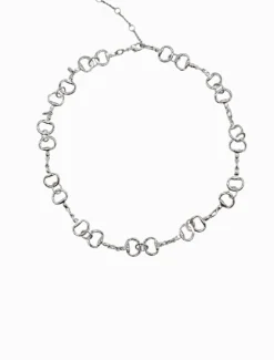 Horsebit Necklace Short Silver