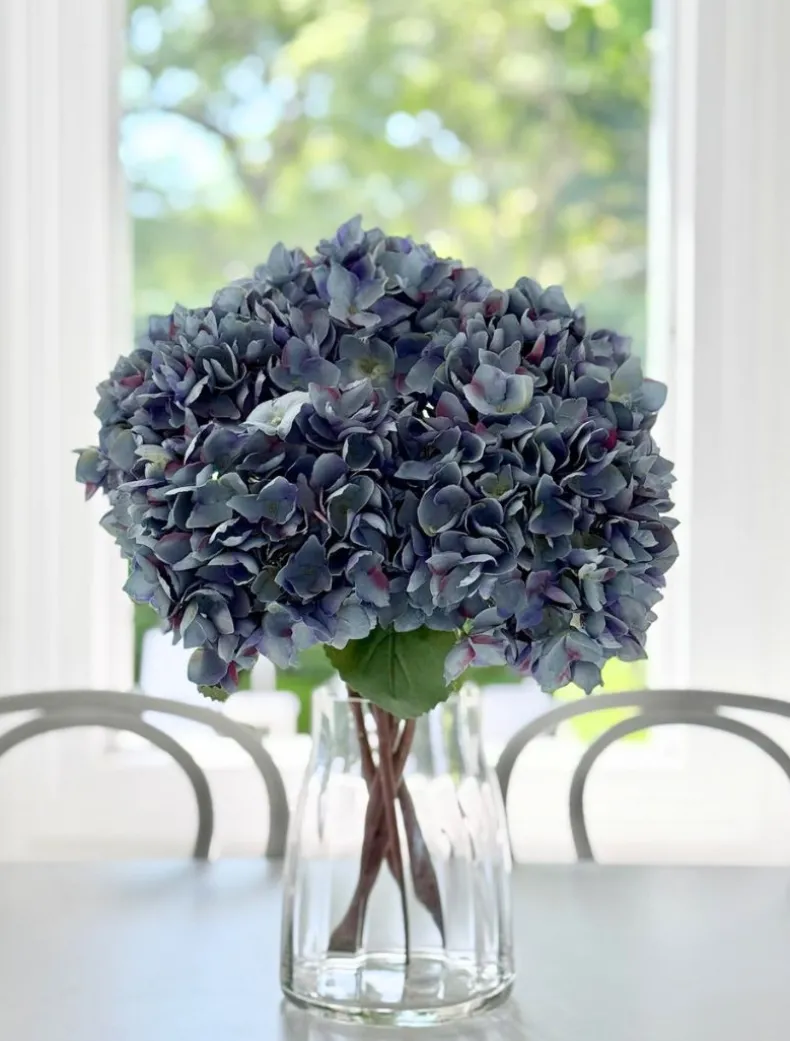 Hydrangea Stem 52cm Antique Blue