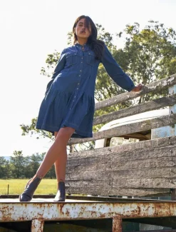 Indie Denim Dress Dark Indigo
