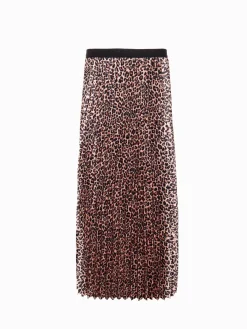 Jane Pleat Skirt Leopard