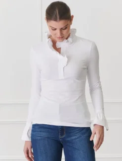 Jolie Long Sleeve Top White