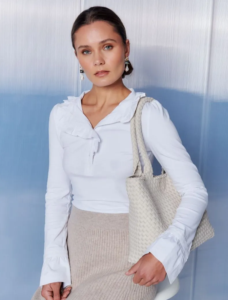 Jolie Long Sleeve Top White