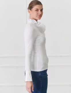 Jolie Long Sleeve Top White