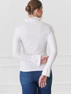 Jolie Long Sleeve Top White