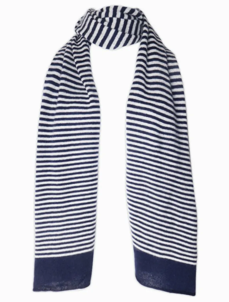 Joseph Cashmere Scarf Navy grey